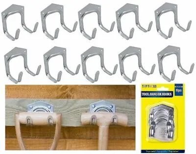 £8.63 • Buy 10 X Double Arm Tool Storage Hooks Garden Workshop Garage Shed Tools Tidy Hook