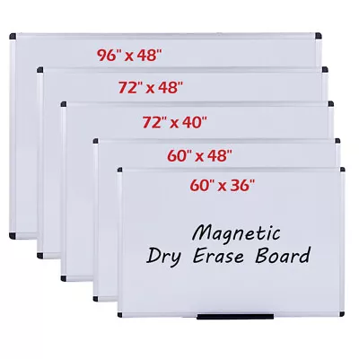 VIZ-PRO Large Dry Erase Board Magnetic Whiteboard Office School Aluminium Frame • $323.91