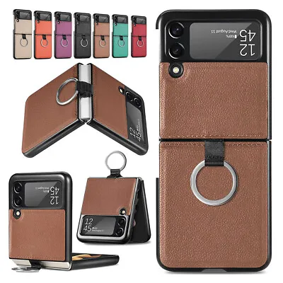 For Samsung Galaxy Z Flip3 5G Leather Case Shockproof Heavy Duty Cover With Ring • $9.11