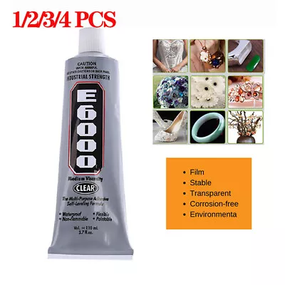 £10.75 • Buy 1/2/3/4 PACK E6000 Glue Industrial Strength Crafts Rhinestones DIY Glue 110ml