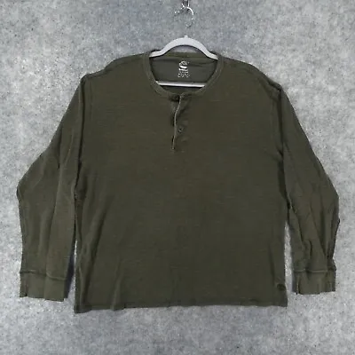 Timberland Shirt Mens Medium XXL Long Sleeve Green Thermal Henley Tee • $15.11