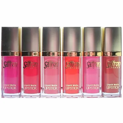 Saffron Matte Liquid Lipstick Lip Gloss Cream High Pigment Colour Moisturising • £3.99