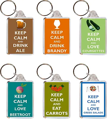 £2.48 • Buy Various Keep Calm & Love Food - Double Sided Large Keyring Fun Gift/Present