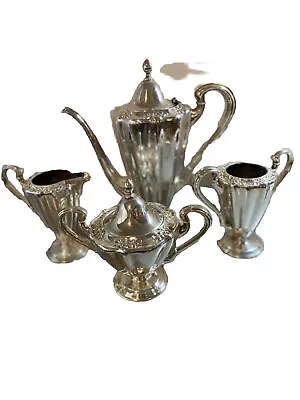 1898 Forbes Silver Quadruple Plate Coffee Set Antique Teapot Creamer 2 Sugar • $105