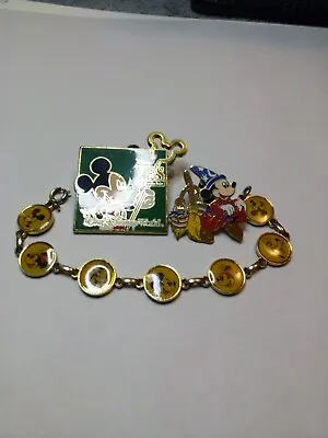 Vintage Disney Mickey Mouse Jewelry Lot Of Three Bracelet Is 50's Or 60's • $25