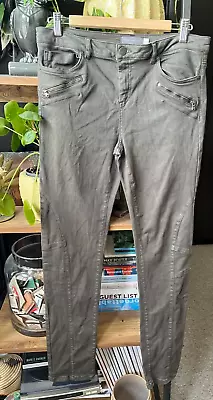 Mint Velvet Skinny Jeans Khaki Green Size 14 Long Vgc. Cotton/elastane • $4.96