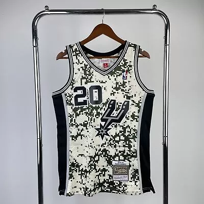 Manu Ginobili 20 San Antonio Spurs Army Camo Blk Mitchell & Ness Swingman Jersey • $70