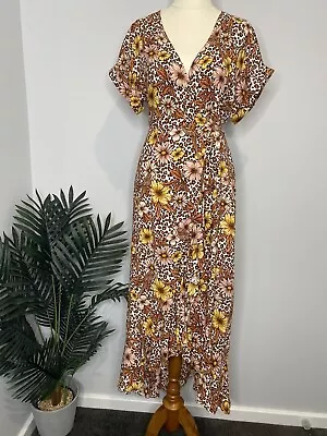 Iris Maxi Floral Boho Sunflower Maxi Wrap Dress Size 8 NWOT FREE POSTAGE • $39.95