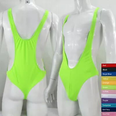 G3391 Mens Thong Bodysuit Stretch Swimsuit Tricot One Piece Colors • $14.99