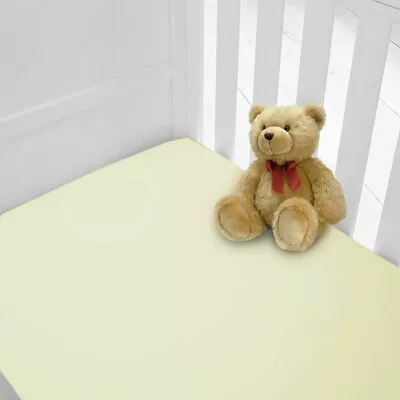 Baby Cot Bed Fitted Sheet Plain PolyCotton • £7.99