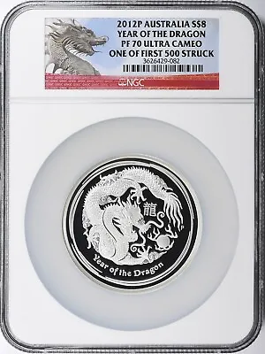 Australia 2012 Lunar Dragon 5oz 999 Silver PROOF - NGC PF 70 Ultra Cameo • $358.82