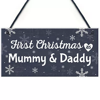 First 1st Christmas As Mummy Daddy Plaque Baby Xmas Gift For Mum Dad Decoration • £3.99