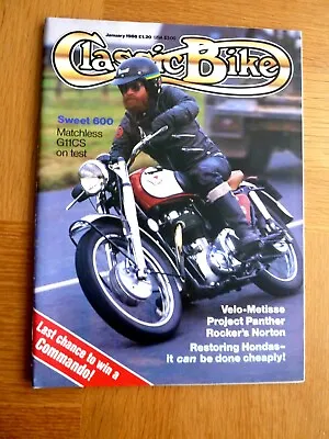 Classic Bike Magazine Jan 1986 Matchless G11CS Velo-Metisse Norton ES2 • $6.85