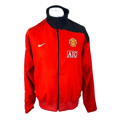 Manchester United Track Jacket Medium Nike Football Jacket Zip Up Football Red • £25