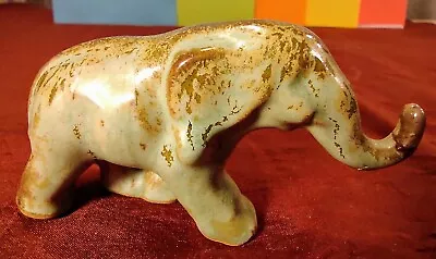 Frankoma Pottery Miniature Walking Elephant #169 Green Glaze Ada Clay • $34.99