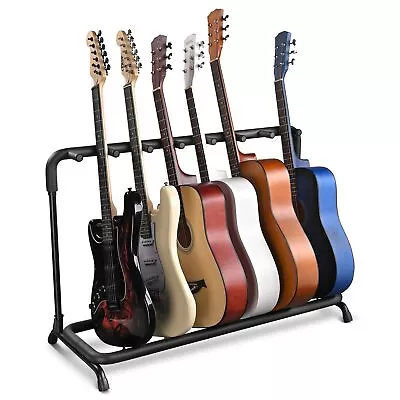 7 Seven Multiple Guitar Folding Stand Bass Acoustic Guitar Holder Rack Display • $52.90