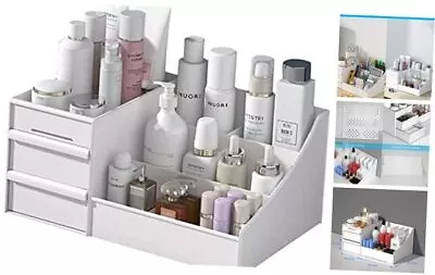  Drawer Makeup Organizer For Vanity Large Desk Organizer For Cosmetics White • $32.89