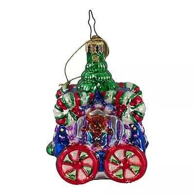 Vintage Mark Klaus 2003 Glass Christmas Ornament CIRCUS CANDY TRAIN Teddy Bear • $8.50