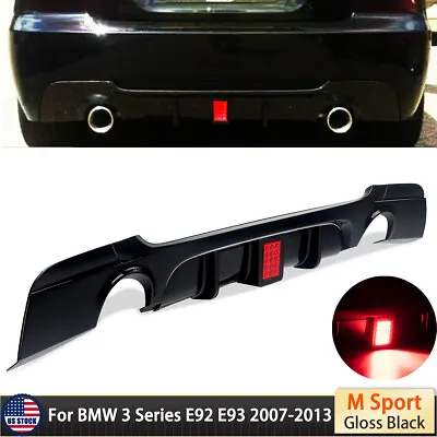 For BMW E92 E93 325i 328i M Sport 2007-2013 Rear Bumper Diffuser Spoiler W/Light • $114.79