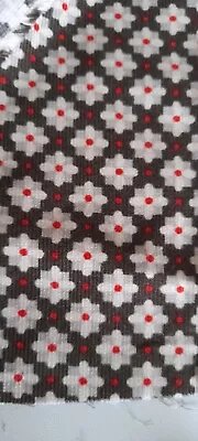 Brown red And Cream Needlecord Fabric 85cm X 146cm • £7.50