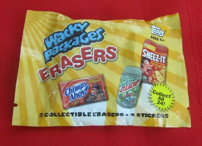 2011 Wacky Packages Series 1 Erasers Unopened Pack  @@ 3 Erasers & 3 Stickers @@ • $4.50