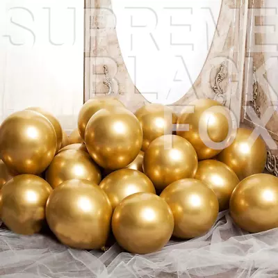 50 Gold Metallic Balloons Chrome Shiny Latex 12  Thicken For Wedding Party Baby • $6.99