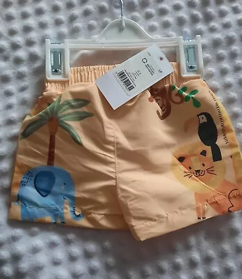 Baby Boys Safari Swimming Shorts  0-3 & 3-6 Months Size Available New With Tags  • £4