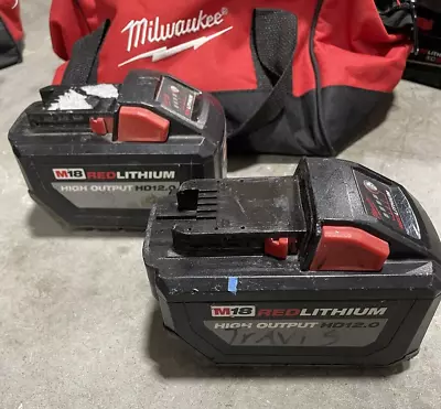 Milwaukee 48-11-1812 M18 RedLithium H.O. HD 12.0 Battery - For Parts (Lot Of 2) • $159.29