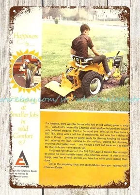 $18.96 • Buy 1963 Allis Big 10 Garden Tractor Country Farm House Metal Tin Sign Cabin Decor