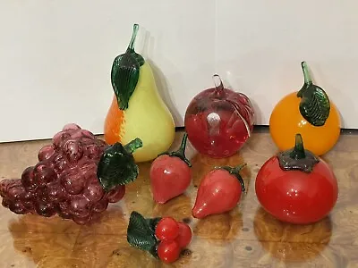 Vintage Blenko Murano Glass Fruit Grapes Apple Strawberries Tomato Pear Orange • $99.99