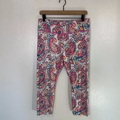 Kira Grace Colorful Paisley Leggings FLAW USA Size Large L • £14.60