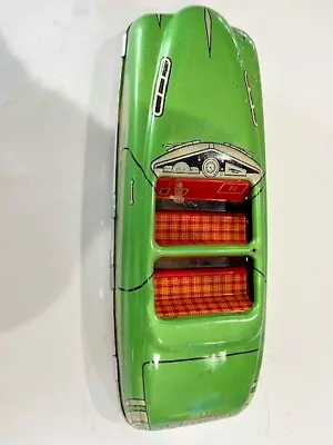 Vintage 11  Marx Green Friction Speedster Tin Lithographed Car 1949 Era - V-89 • $52.46