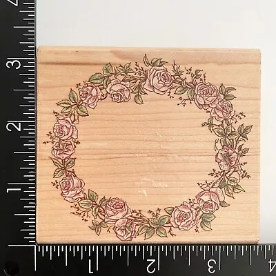 Rubber Stampede Wreath Of Roses Flowers Floral 593H Wood Mounted Rubber Stamp • $6.39