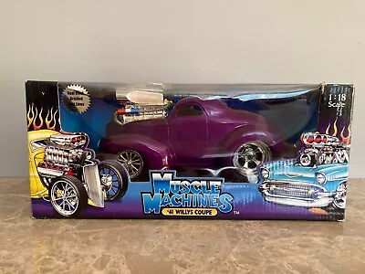 Muscle Machines 1/18 1941 Willy's Coupe Purple In Box • $34.99