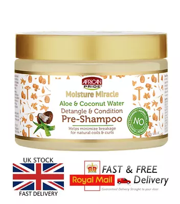 African Pride Moisture Miracle Aloe & Coconut Water Pre-Shampoo 12 Oz • £8.97