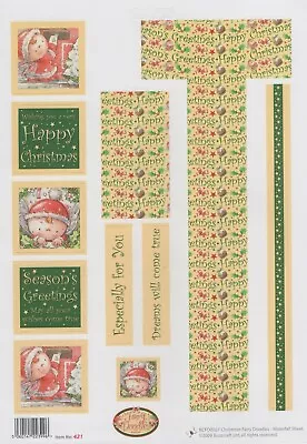 Fairy Doodles A4 Die Cut Decoupage Paper Christmas Waterfall - BCFD0027 • £1.99