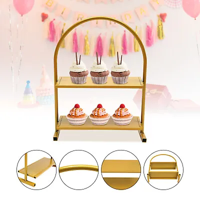 Cupcake Stand Metal Wedding Cake Rack Tower Candy Dessert Display Plate 2-Tier • $29.45