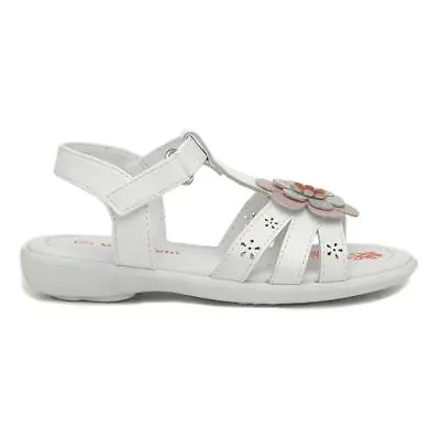 Walkright Kids Sandal White Girls Floral Easy Fasten Flat SIZE • £7.99