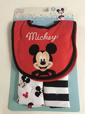 Mickey Mouse Baby Bibs Burp Cloths Shower Gift Pink Hearts Polka Dots Disney • $10