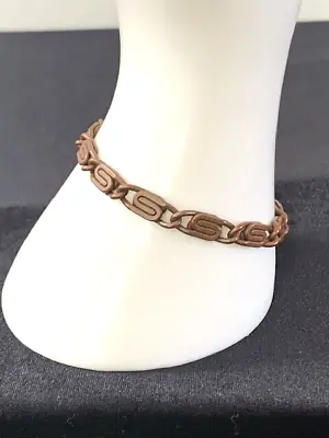 Vintage Solid Copper 'S' Chain Link MCM Bracelet 1950s 7  Long 13.2 G • $24.95