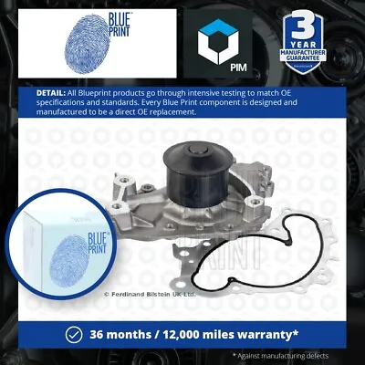 Water Pump Fits TOYOTA CAMRY 3.0 93 To 06 1MZ-FE Coolant Blue Print 1610029085 • £72.67