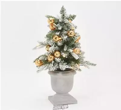 Martha Stewart 24  Flocked Globe Light Tabletop Urn Christmas Holiday Tree • $139.99