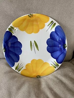 Maxam La Primula Blue And Yellow Daisy Dinner Plate 10.5  Made In Italy • $23.99