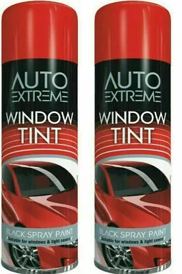 2 X Black Window Tint Spray Car Glass Light Cover Tint Paint Automotive 300ml • £8.89