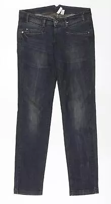 Mango Womens Blue Cotton Straight Jeans Size 12 Regular Zip • £5.25