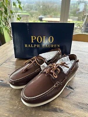 *New* Rrp £145 Ralph Lauren Mens Deck/Boat Shoes Brown/Tan Size UK 10 • £99.99