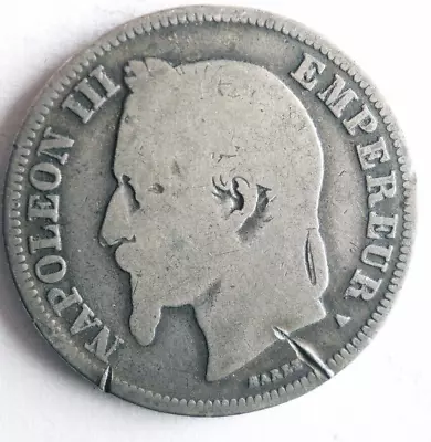 1867 FRANCE 2 FRANCS -  Vintage Silver Coin - Lot #A22 • $0.99