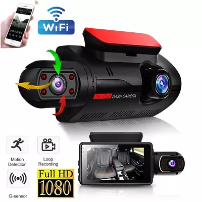 HD 1080P Car DVR 3  Lens Dash Cam Front And Rear Video Recorder Camera G-sensor • $29.98