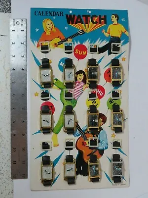 1960's Calendar Watch Kids Toy Cardboard Store Display Complete And Clean Japan  • $50