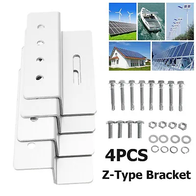 4x Aluminum Z Bracket Set For Solar Panel Mounting Flat Caravan Roof Wall Mount • $30.99